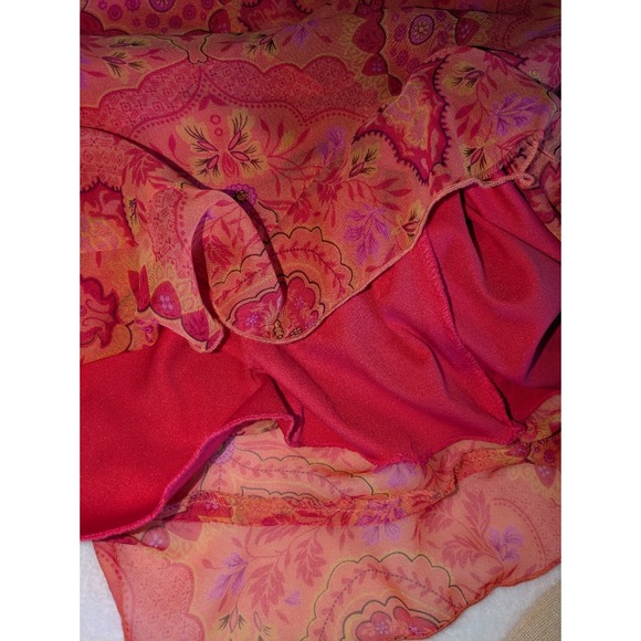 Alyn Paige Floral Paisley Dress 13/14‎ V Neck USA Made Y2K Romantic Feminine - Picture 9 of 10